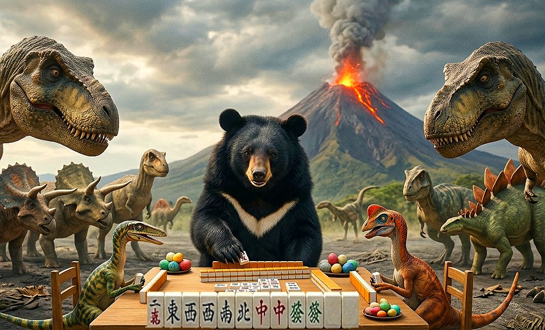 台灣黑熊,台灣熊愛打麻將,台灣黑熊打麻將,熊掌摸牌,國寶熊界雀聖,火山口開桌,熊界傳奇,黑熊在侏羅紀,黑熊火山口,黑熊穿越恐龍時代,時空打牌聯誼,黑熊考古隊